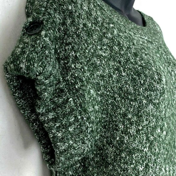 JJ Basics Knit Sweater Dress Short Sleeve Heather Green - Picture 4 of 6